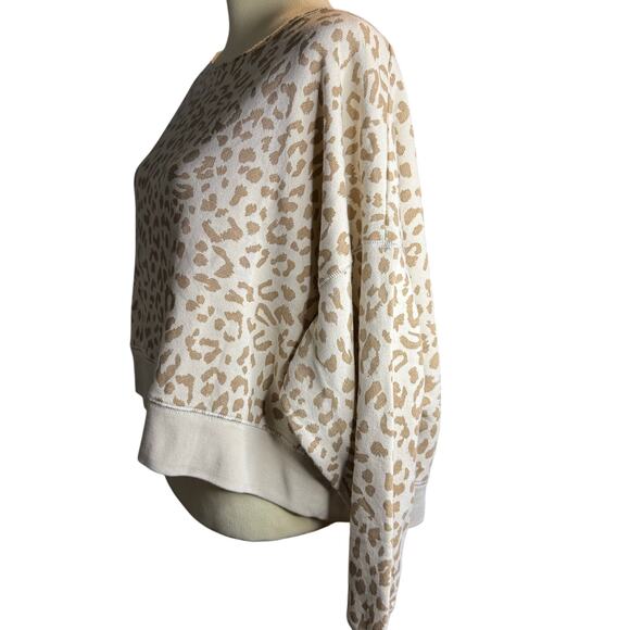 Aerie Leopard Print Oversized Cropped Sweatshirt, Size Medium, NWT - Picture 7 of 7